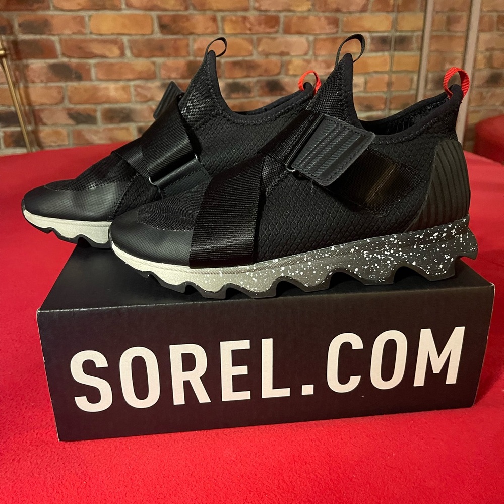 Sorel Black Slip-On Shoes with Speckled Sole